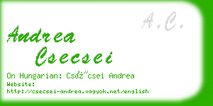 andrea csecsei business card